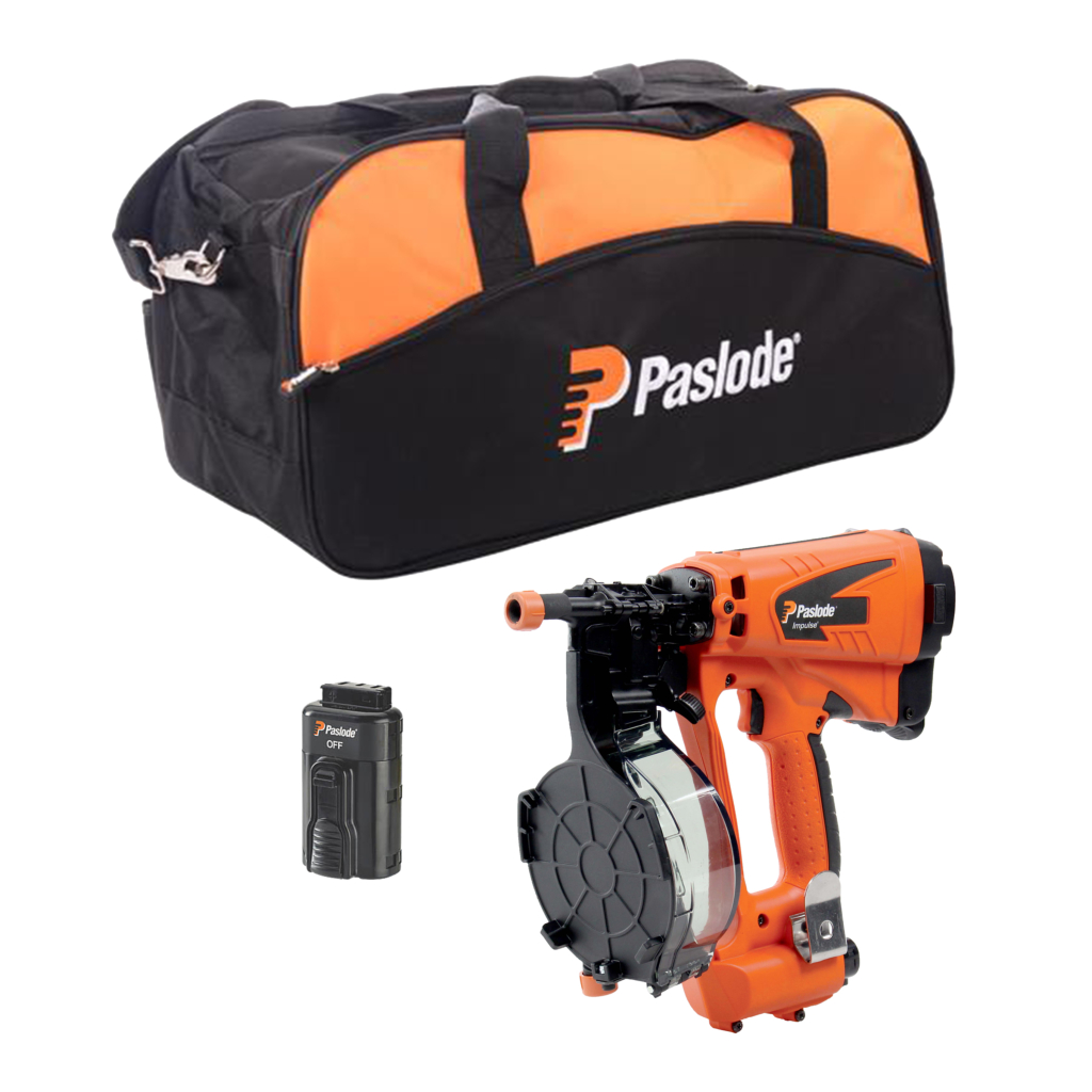 Paslode IM45 Coil Nail Gun c/w Tool Bag & Spare Battery