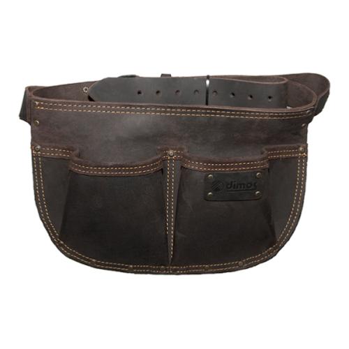 Dimos Round Leather Nail Bag with Belt